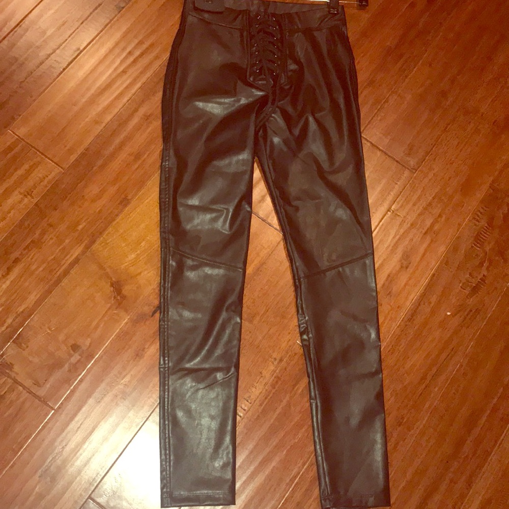 David Lerner New York faux leather pants